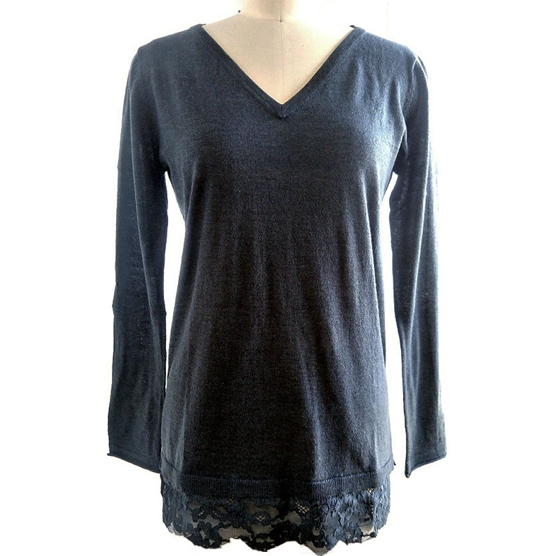 Womens V-Neck Lace Base Plain Color Custom Color Style Sweater – Sweater and Ladies Sweater price