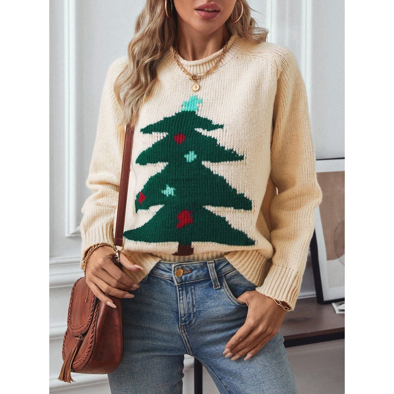 Christmas Jacquard Sweater Knitted Women Pullover Sweater – Christmas Sweater and Christmas Jacquard Sweater price