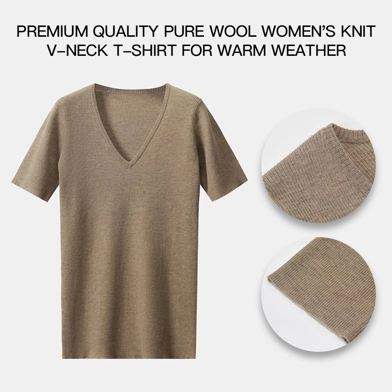 Crew Neck Short Sleeve Solid Color Knitted Casual Fashion Women Crop T Shirt – Pure Wool and Natural Yarns price