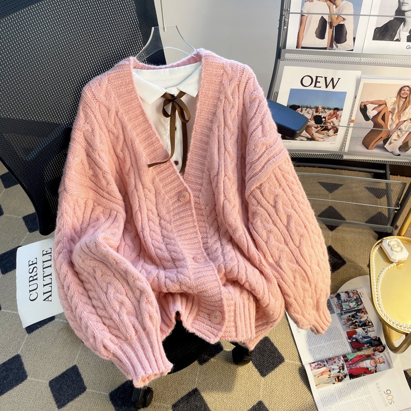 Custom Nice Look Womens V-Neck Cardigan Slim Simple Ladies Sweater for Womens Sweater Long Sleeve Soft Knitted Cardigan – Soft Knitted Cardigan and Women Cardigan Coat price