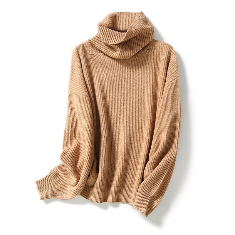 Factory Manufacture Rib Knitting Pullover High Neck Turn Down Collar Ladies Cashmere Sweater. – High Neck Turn Down Neckcashmere Sweater and Factory Cashmere Sweater price