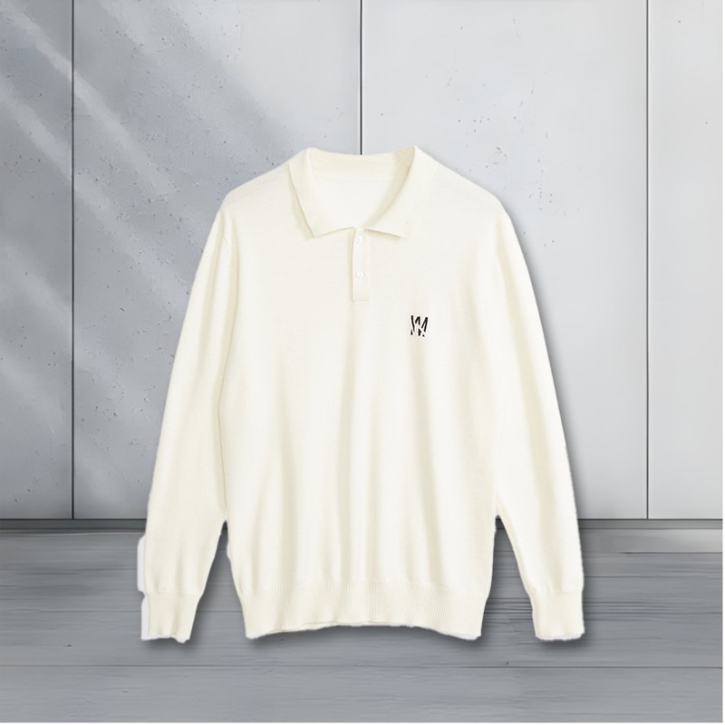 Wholesale Mens Casual Solid Pattern Kinted 53.5%Polyester 20.7%Polyamide 19.5%Acrylic 6.3%Wool Polo Shirt – Clothing and Sweater price