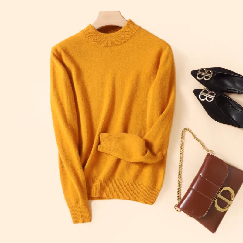 Women S MID Weight Knit Crew Neck Wool Cashmere Long Sleeves Pullover Sweater – Women Sweater High Neck and High Neck Women Sweater price
