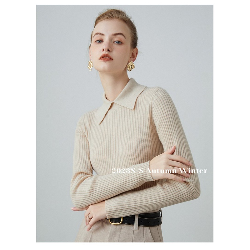 Women S Solid Color Causal Polo Neck Lightweight Sweater 100% Wool – Women Sweater and Turtleneck Women Sweater price