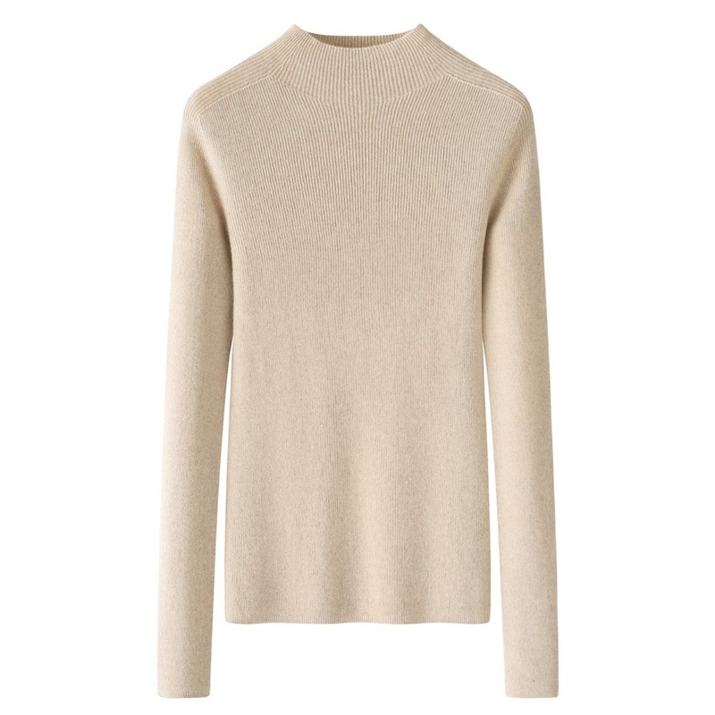 100% Merino Wool Knitted Ladies Fashion Mock Neck Pullover Jumper Sweater – Sweater and Women Sweater price