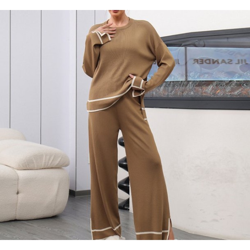 2025 Custom Factory Winter Casual Wear Knitted Top and Pants Women Knitted Pijama Sets – Women Knitted Pijama Sets and Women Sweater Pijama and Pants Sets price