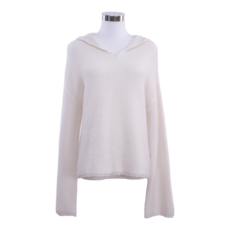 Classic White Cashmere Hooded Sweater for Women: Premium Cold Weather Essential – Pullover Sweater and Womens Sweater price