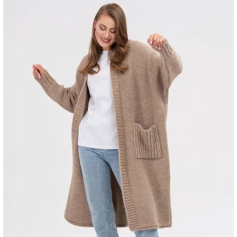 Custom OEM ODM Western European American Ladies Xxxl Oversized Loose Sweater Women Long Knitted Coat Cardigan – Loose Sweater and Women Cardigan price