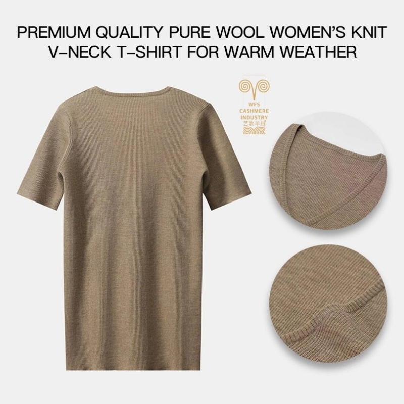 Elegant and Trendy V-Neck High-End Casual Wool Dress, Designed for Sleeveless Summer Style – Pure Wool and Natural Yarns price