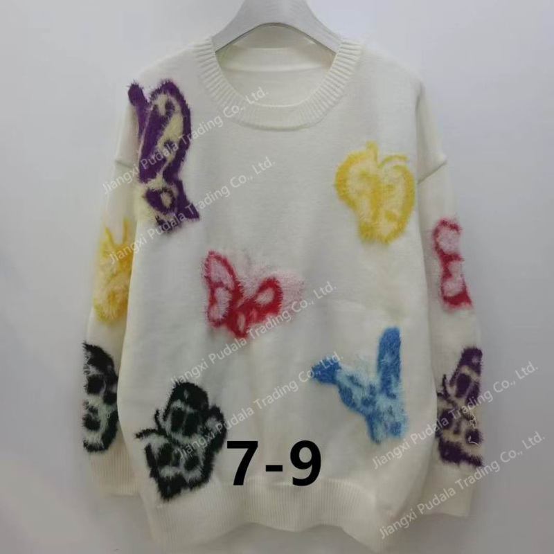 Ladies Fashion Round Neck Sweater Women Pullover Sweater Knit Cardigan Sweater – Sweater and 1: 1 Sweater price