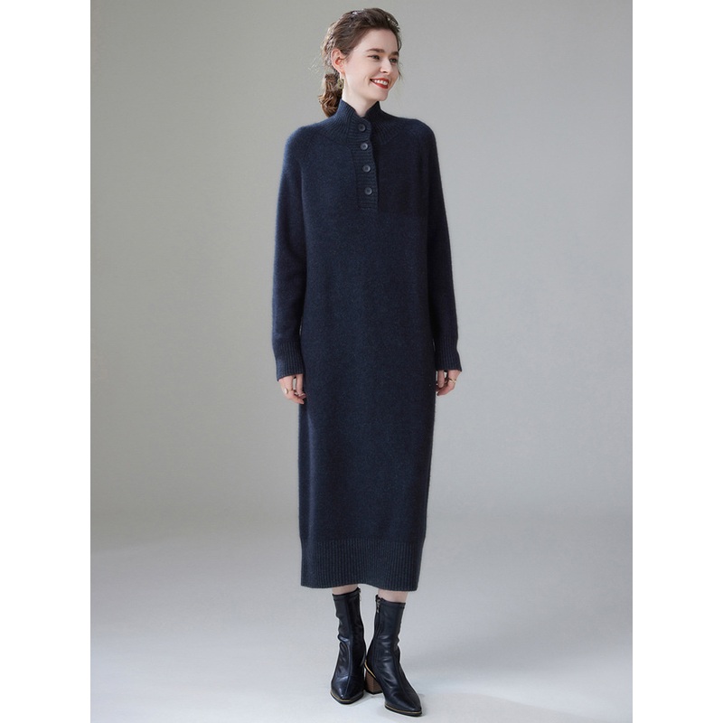 Ladys Autumn and Winter New Casual Long Loose Thickened Cashmere Skirt Sweater – Everyday Clothing and Womens Garments price