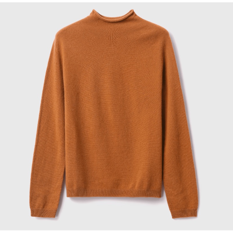 New Design Crew Neck Cashmere Sweater with Rolled Collar Neck. – Crewneck Rolled Collar Knitted Pullover Sweater and New Cashmere Sweater price