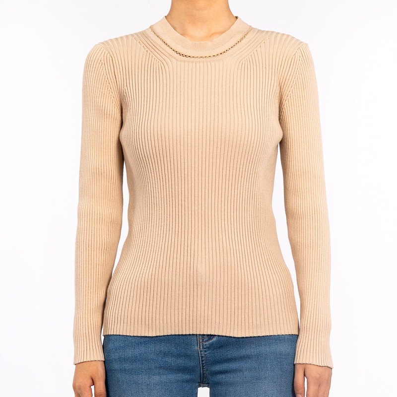 Regular Bottom Round Neck Long Sleeve Ribbed Knit Fall Sweater for Women – Fall Outfits for Women and Womens Fall Fashion 2023 price