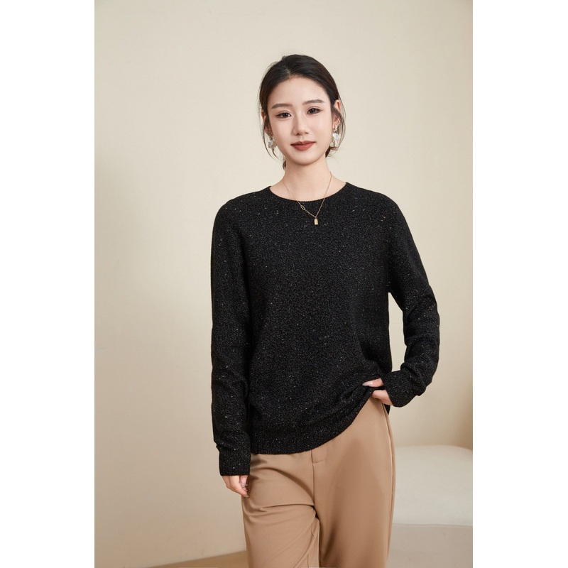 Womens 91% Wool 9% Lurex Luxurious Pullover Sweater for Winter and Autumn Clothing – Wool Sweater and Womens Sweater price