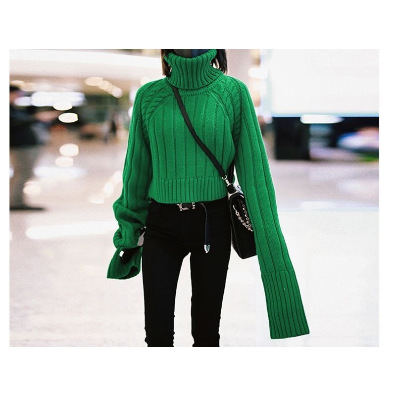Womens Knitwear Cable Pullover Short Body with Extra- Long Sleeve – Knitwear and Clothes price