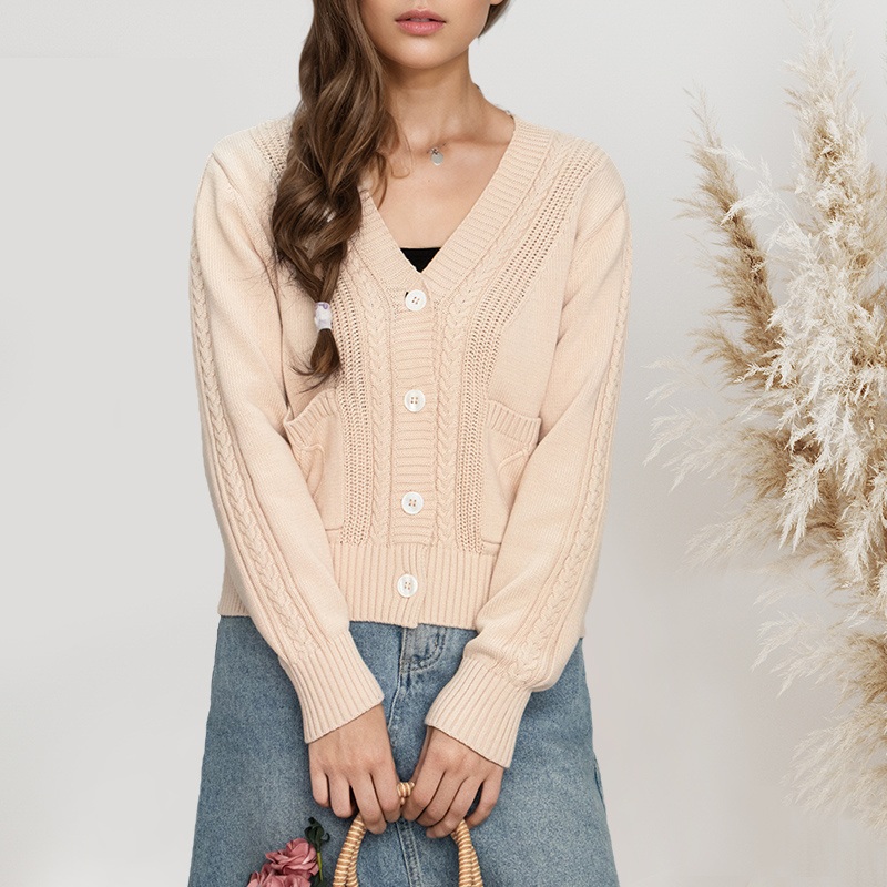 100% Cotton Knit Womens Sweater V-Neck Ladies Knitted Casual Sweaters Tops – Knit Sweater and Custom Sweater price