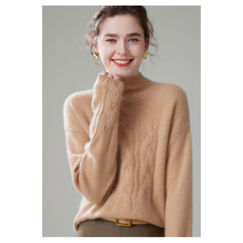 Autumn and Winter Cashmere Twisted Flower Loose Fashion Versatile Knitted Sweater for Women – Everyday Clothing and Ladys Garments price