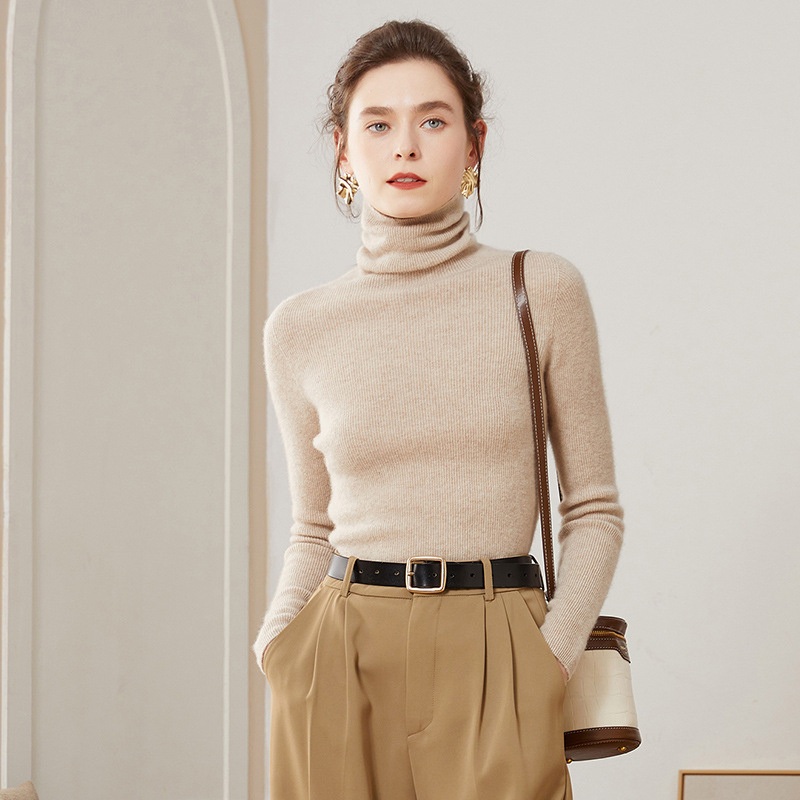 Cashmere High Neck Pullover Slim Knit Casual Sweater for Women – Everyday Clothing and Ladys Garments price