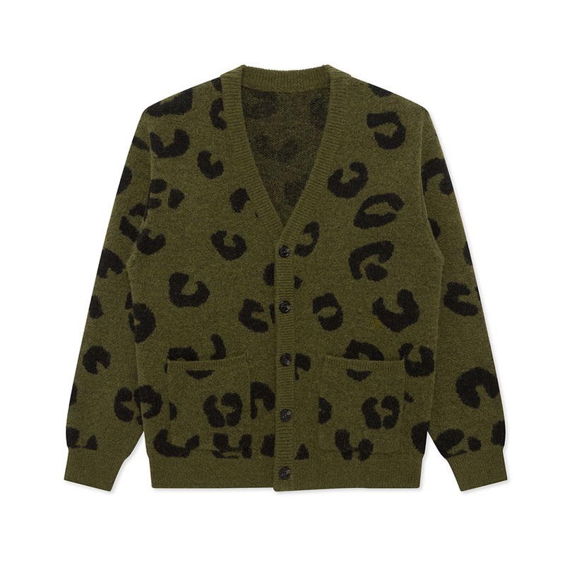 Leopard Jacquard Mens Warm Cardigan with Pockets Long Sleeve Sweater – Sweater and Men Sweater price