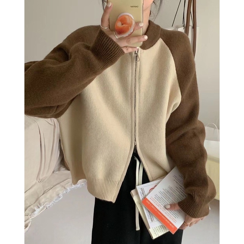 Nnr Popular Intercolor Zipper Half Hight Eneck Knitted Ladies Sweater Pullover 100% Acrylic Sweater – Sweater and Women Sweater price