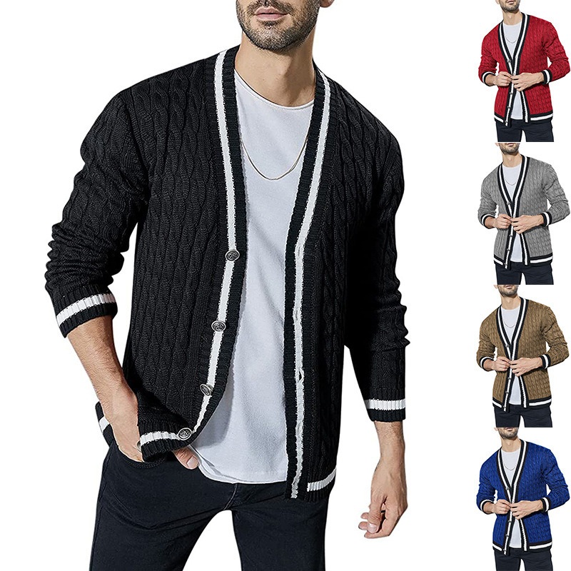 Spring Autumn Men Long-Sleeved Custom Knitwear Sweater Cardigan – Custom Cardigan Men and Men Cardigan Sweater price