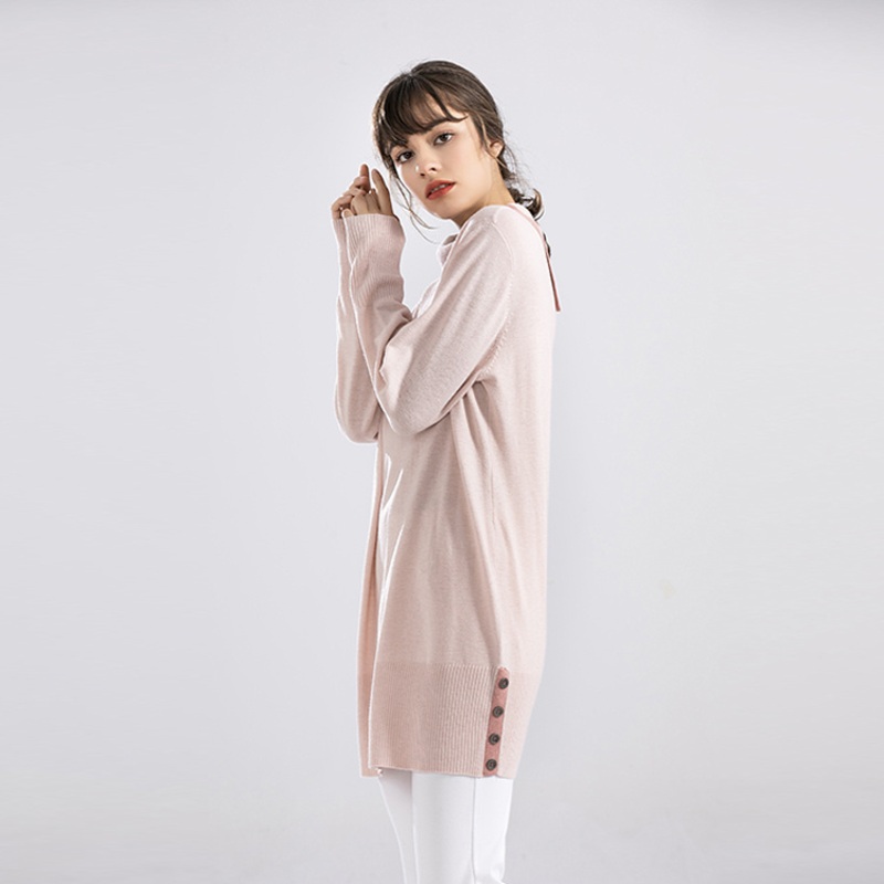 Trendy Womens MID-Length Loose Pullover Sweater Durable Yarn Dye Fabric – Durable Yarn Fabric and MID-Length Fabric price