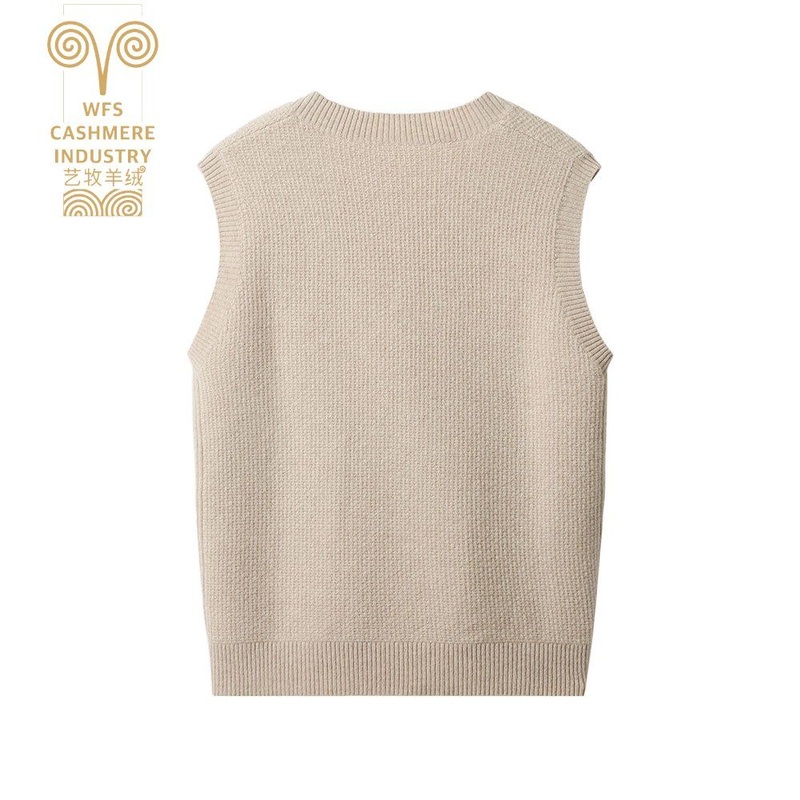 V-Neck Knitted Vest Women S Sweater Autumn and Winter New Korean Loose Wild Sweater Vest Sleeveless Sweater – Sweater and 100% Cashmere price