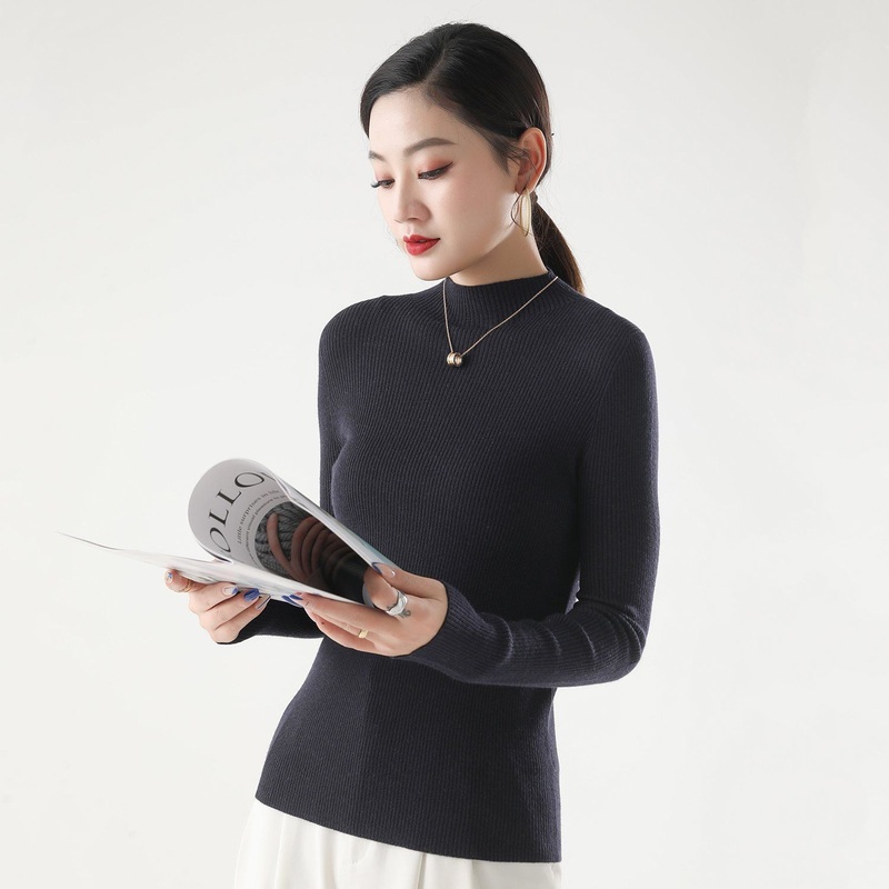 Women Fashion Rib Half Turtleneck Wool Cashmere Blends Pullover Sweater – Sweater and Womens Sweater price