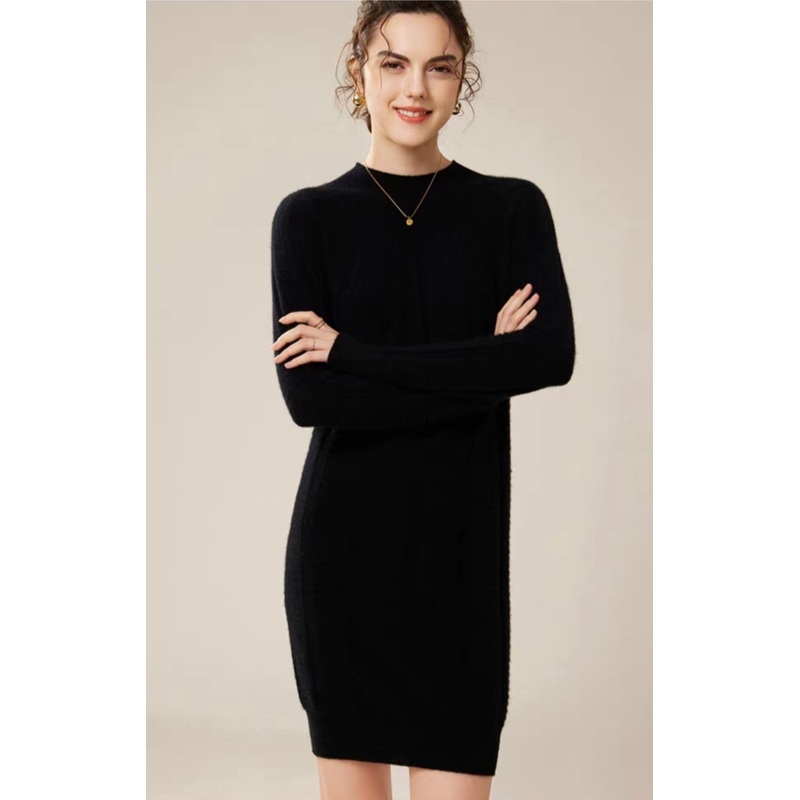 Women S Crew Neck Knit Dress, Slim Fit Long Sleeve Sweater Dress – Women Sweater Dress and Turtleneck Women Sweater Dress price