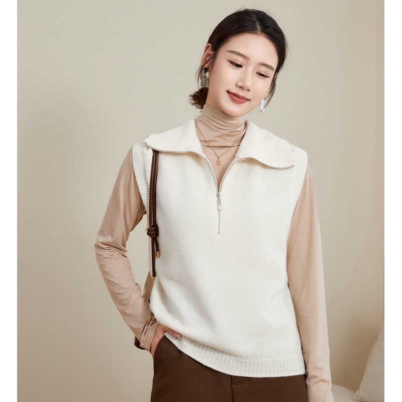 Womens Solid Color Cream White 100% Wool Lightweight Sweater Vest – Wool Sweater and Womens Sweater price