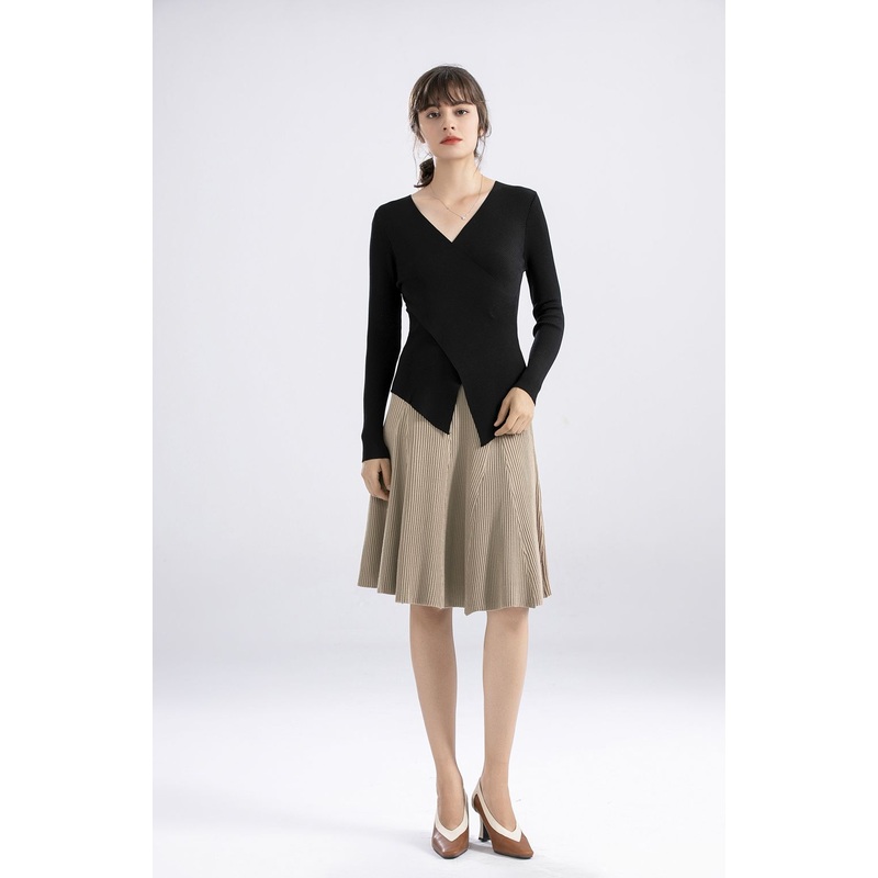 Elegant Womens Winter Black V Neck Sweater – Durable Anti Pilling Design – Elegant Design and Winter Design price