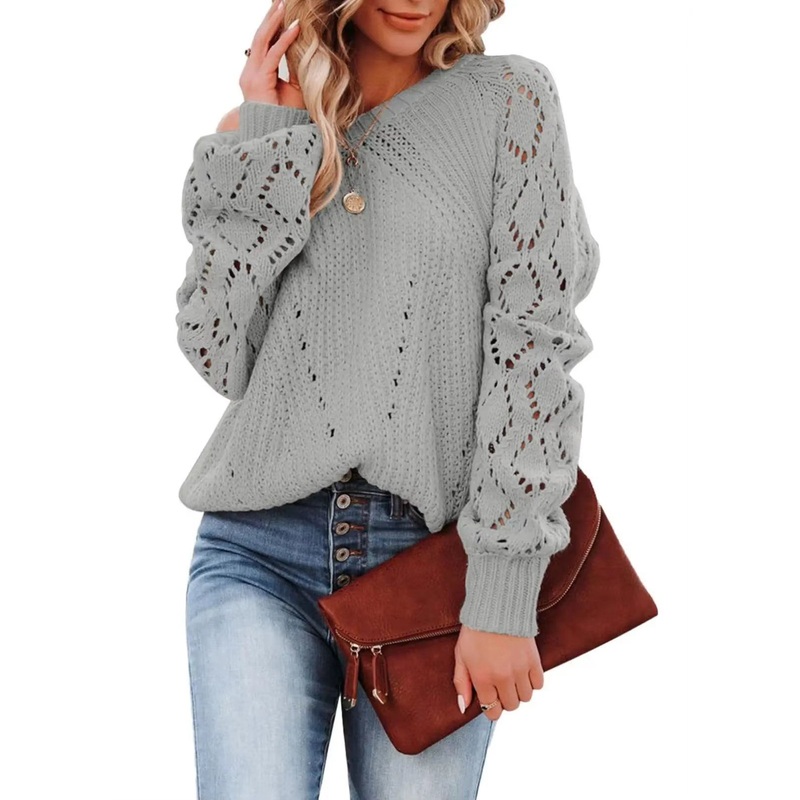 Factory Outlet Round Neck Long-Sleeve Knitted Pullover Sweater – Sweater and Womens Sweaters price