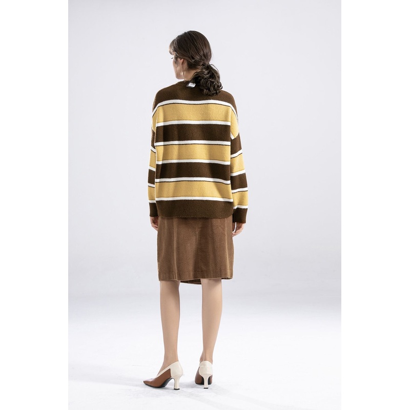 Long Sleeve Striped Loose Casual Pullover Sweater – Yarn Dyed Anti Pilling – Yarn Dyed Sweater and Casual Dyed Pullover price