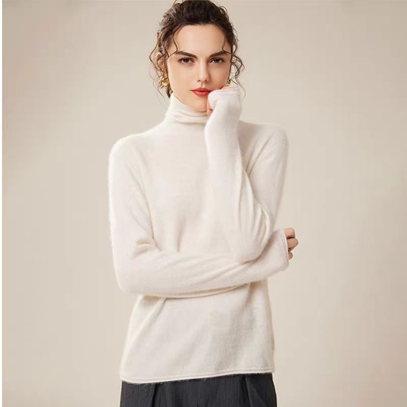 Mock Neck Long Sleeve Women S Pullover Sweater, 70% Wool 30% Cashmere – Women Sweater and Turtleneck Women Sweater price