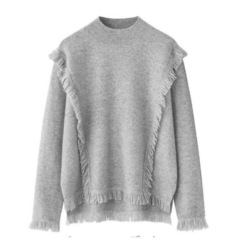 OEM ODM Custom Women Wool Cashmere Sweater Ladies Tassels Fringe Pullover Sweater – Women Wool Cashmere Sweater and Women Sweater price