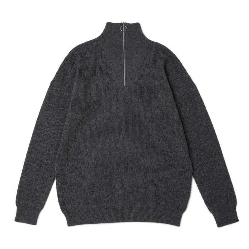 Pullover Soft Cozy Elegent Knitting Stitch Shawl Stand Collar Half Zipper Knitwear Pure 100% Cashmere Women Sweater – Sweater and Knitwear price