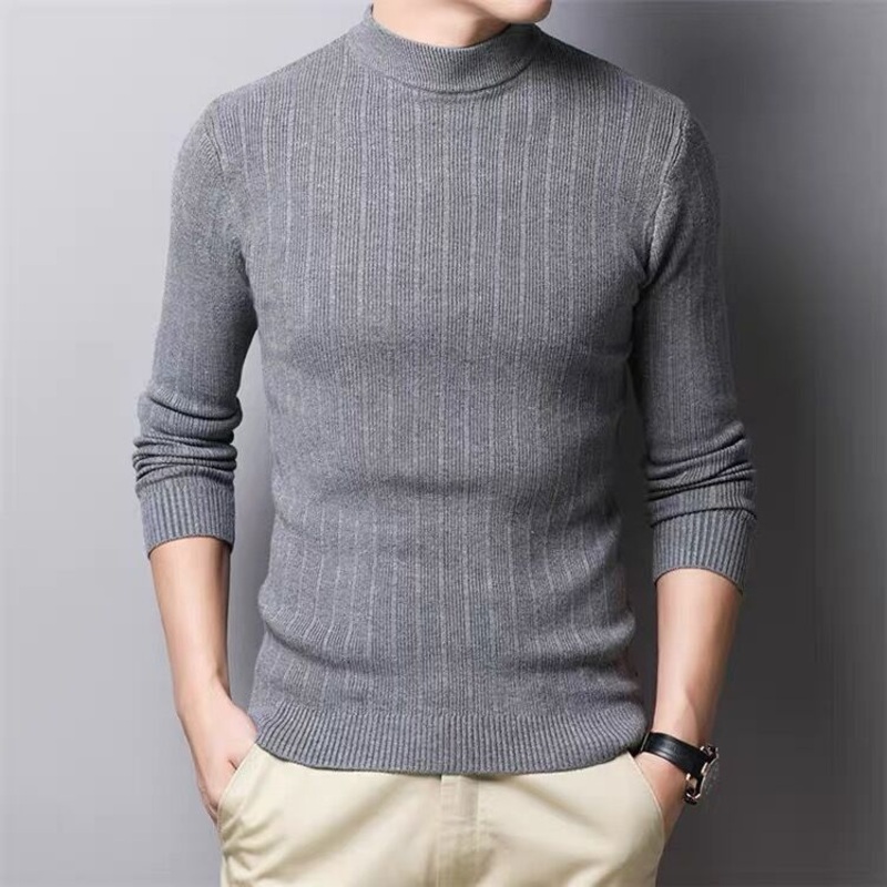Winter Custom Casual Half Turtleneck Men Solid Knitted Pullover Sweater – Sweater for Men Pullover and Pullover Sweater price