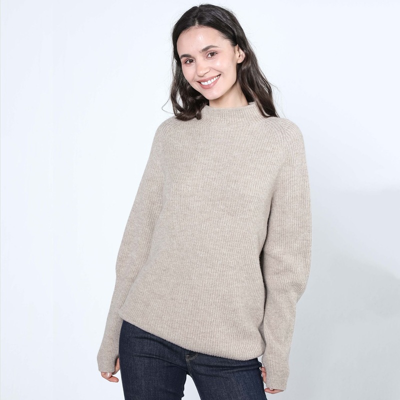 Winter Ladies Fashion Semi-Turtleneck 100% Extrafine Merino-Wool Pullover Jumper-Sweater – Sweater and Ladies Sweater price
