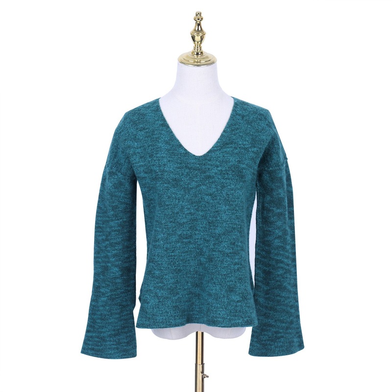 Womens Knitwear Pullover with Long Flare Sleeve in Boiled Cashmere – Knitwear and Clothes price