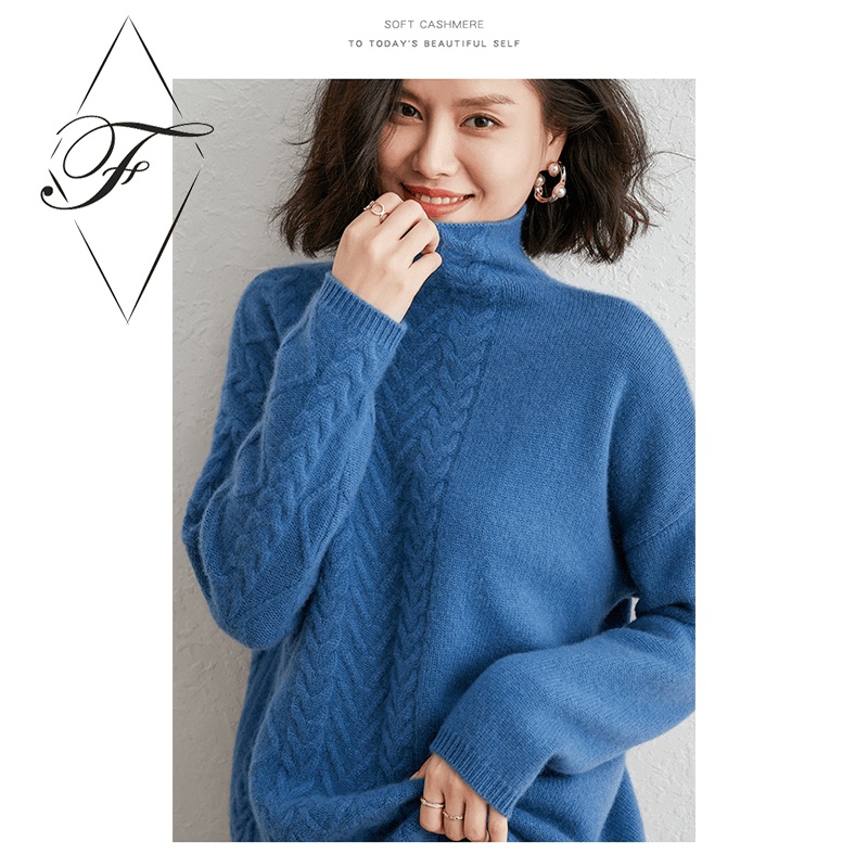 Cotton Sweater Ladies Women Loose Turtleneck Western Style Knit Suit 2 Piece Sweater Set – 2 Piece Sweater Set and Cotton Suit for Women price
