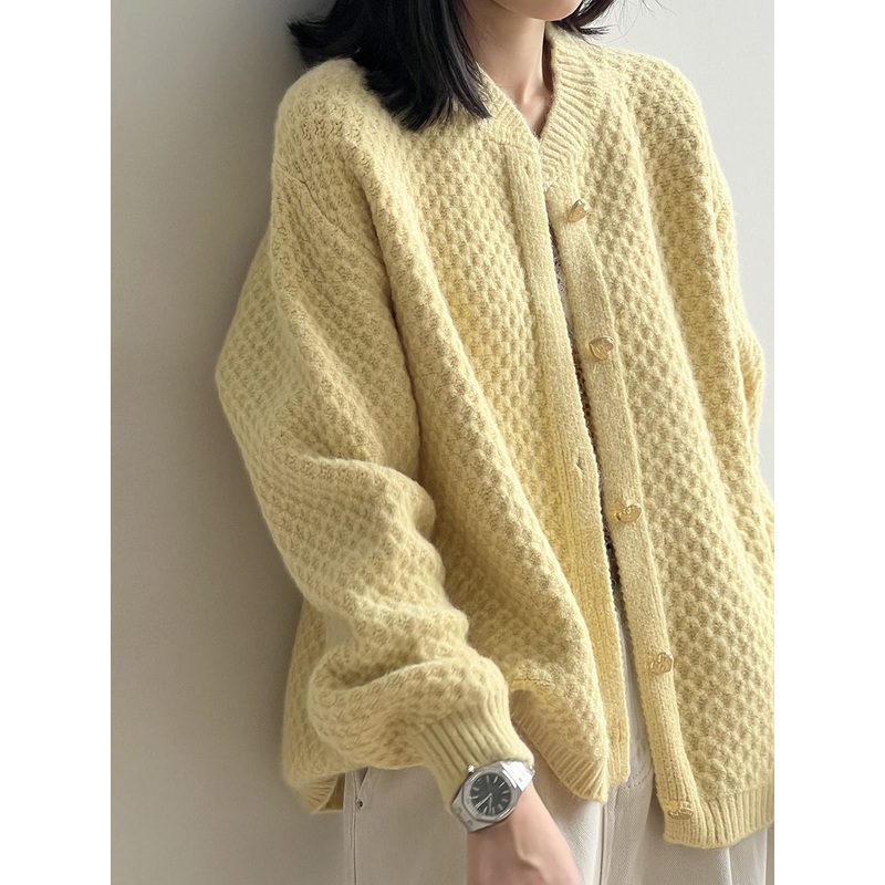 Custom Womens Long Sleeve Solid Color Plain Knit Cardigan Sweater Winter Thick Knit Coat with Buttons Casual Style – Knit Cardigan Sweater and Women Cardigan Coat price