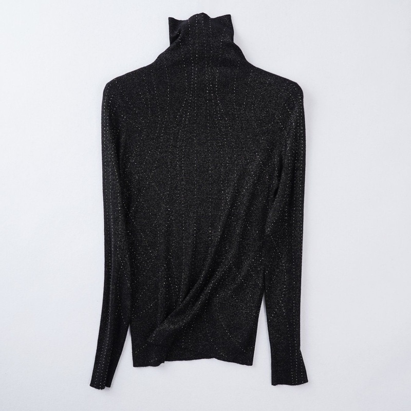 Factory Direct Wholesale Shiny Diamond Effect Wool Acrylic Women High-Neck Jumper Sweater – Sweater and Wool Sweater price|M Size