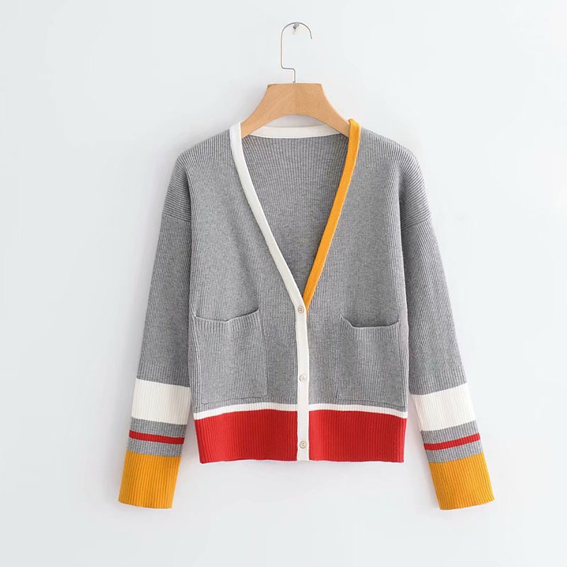 Ladies Contrast Colour Knitted Cardigan – Sweater and Ladies Sweater price