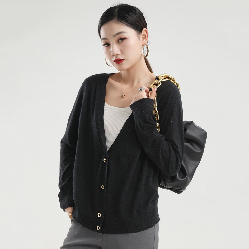 Most Popular Merino-Wool Cashmere Classic V-Neck Women Cardigan Sweater – Sweater and Cardigan price