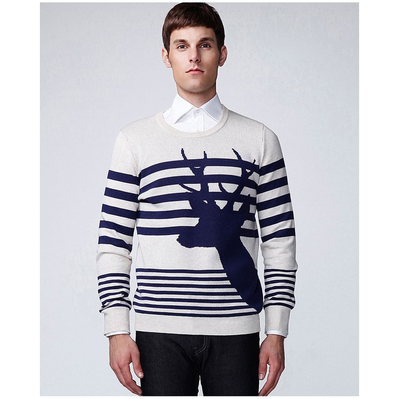 OEM Sample Customization Long-Sleeved Pullover Jacquard Knitted Men Knitwear Sweater – Men Sweater and Pullover Sweater price