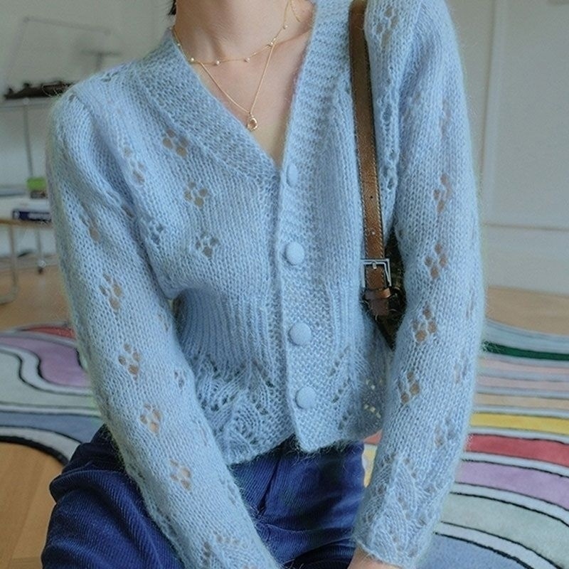 Solid Thin Female Sweater Knitted Cardigan V Neck V-Neck Button Mujer Ladies Sweaters Cardigan for Women – Ladies Sweaters Cardigan and Women Cardigan Coat price