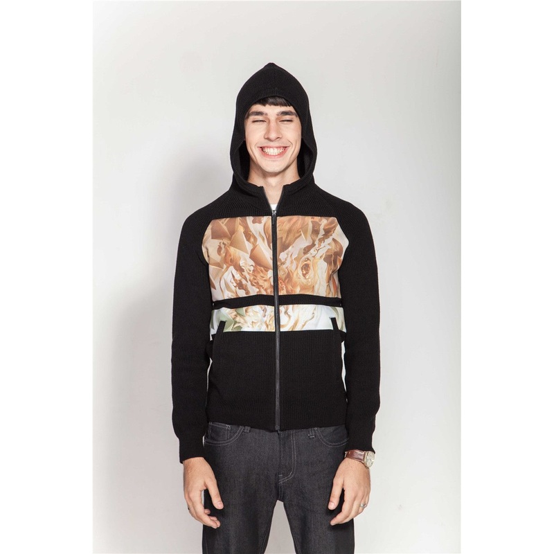 Winter Knitting Printed Men Hoodie Cardigan with Zipper – Sweater and Cardigan price