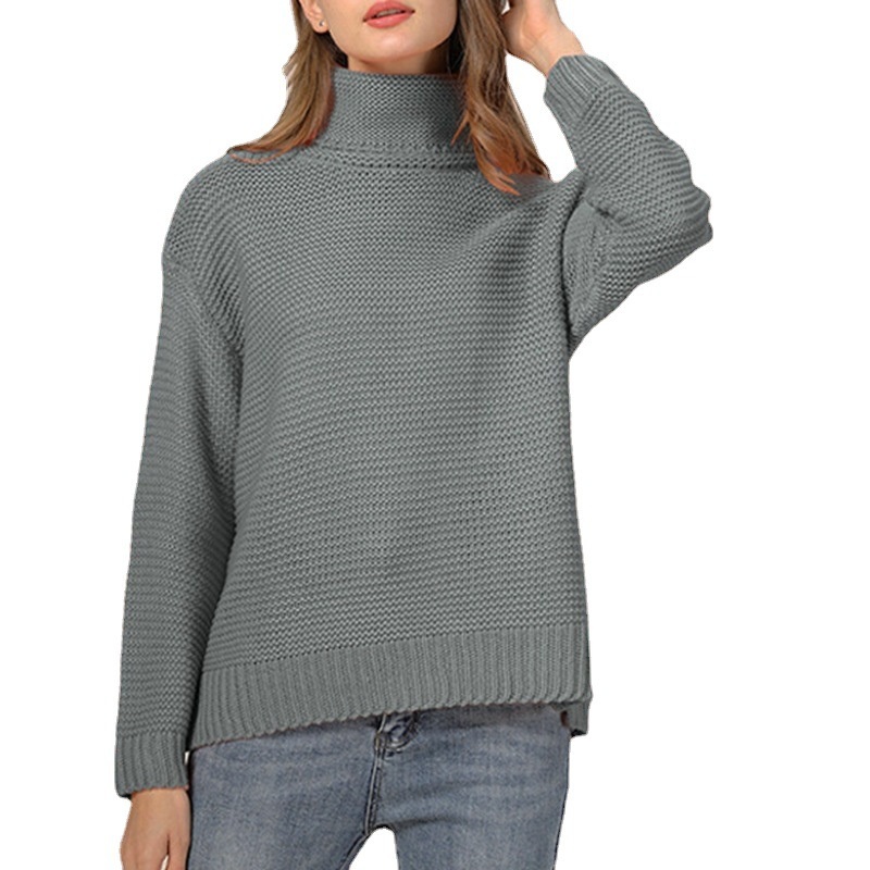 Winter Women Knitted Sweater High Neck Women Pullover Sweater – Women Pullover Sweater and High Neck Women Sweater price
