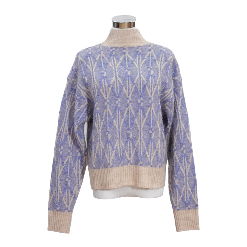 Womens Fall Winter Clothing: Lilac Argyle Print High Neck Pullover Sweater – Pullover Sweater and Womens Sweater price