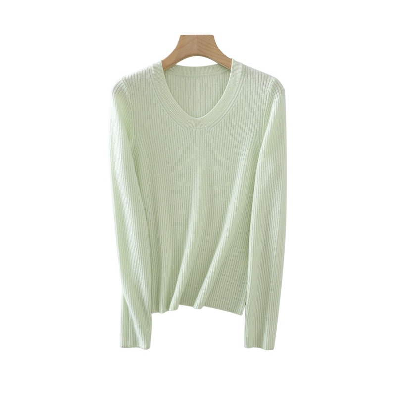 Womens Fully Fashion Merino Wool Cashmere V-Neck Sweater Light Green – Sweater and Merino Sweater price